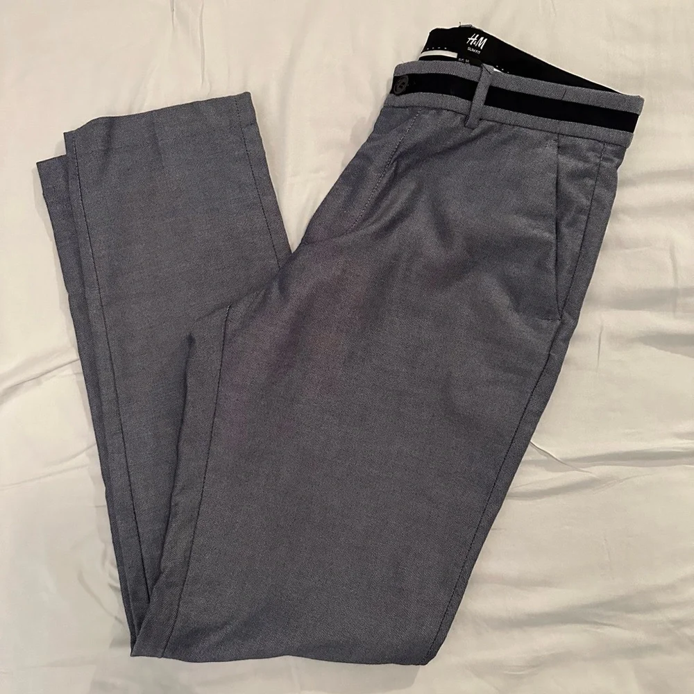 H&M slacks, blue/grey, 34R